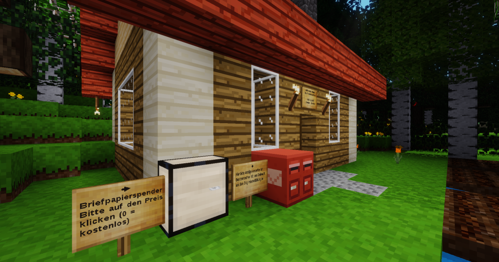 minetest Haus mit Briefkasten davor